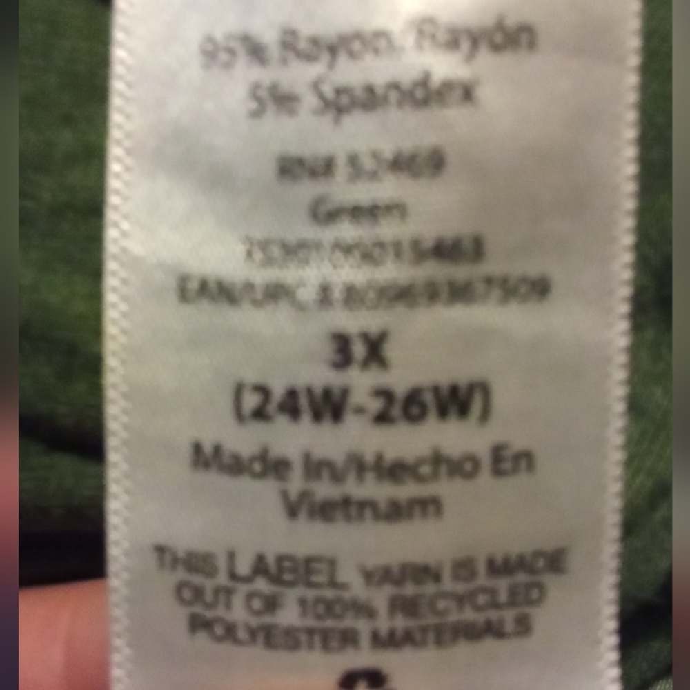 Green, Terra & Sky dress, size 3X 24W-26W - Picture 6 of 6
